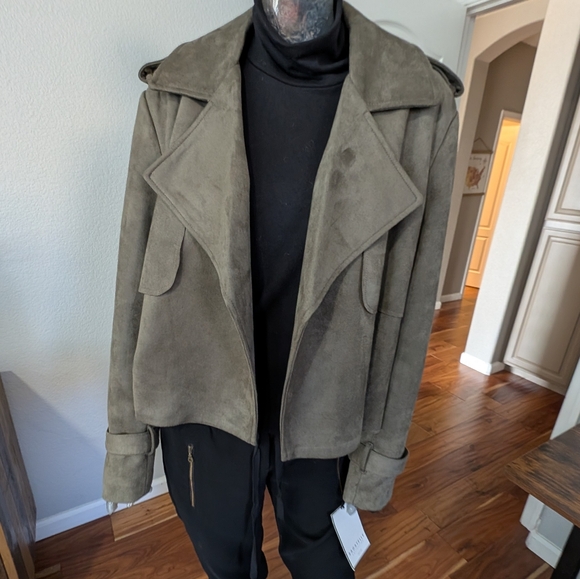 Bagatelle Collection Faux Suede Bayleaf Jacket Size Large Nwt ❤️ - Picture 1 of 7